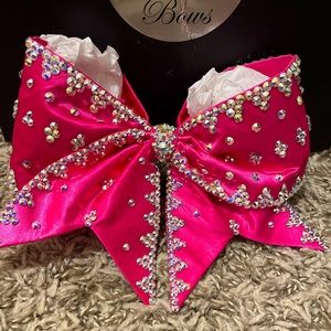 Glam Bam Bow Fushia Royal Flush bow with AB Swarovski crystals